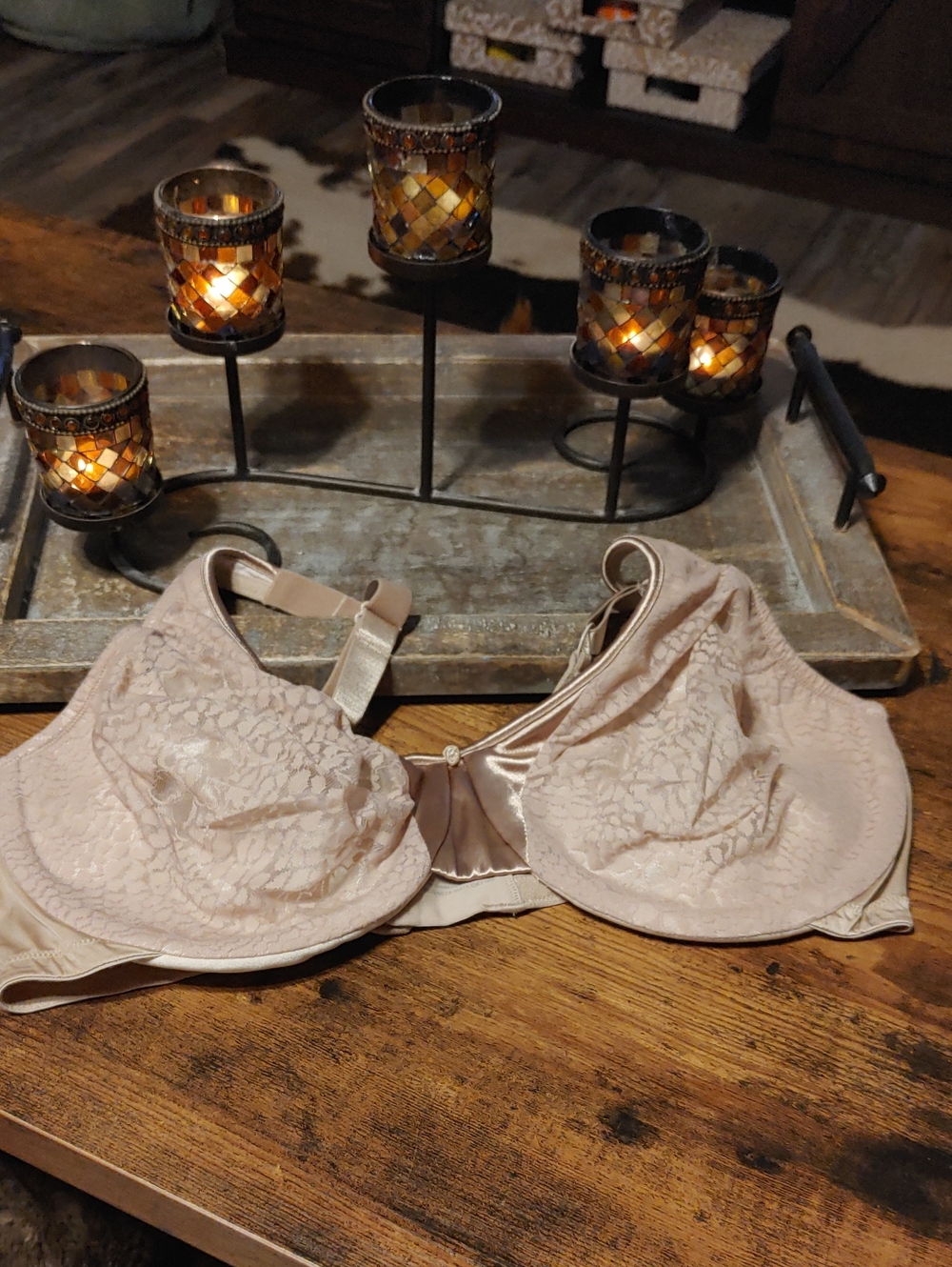 Olga 42D Beige Unpadded Underwire Cozy & Gorgeous bra